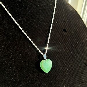 Green Aventurine Heart Pendant Necklace